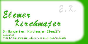 elemer kirchmajer business card